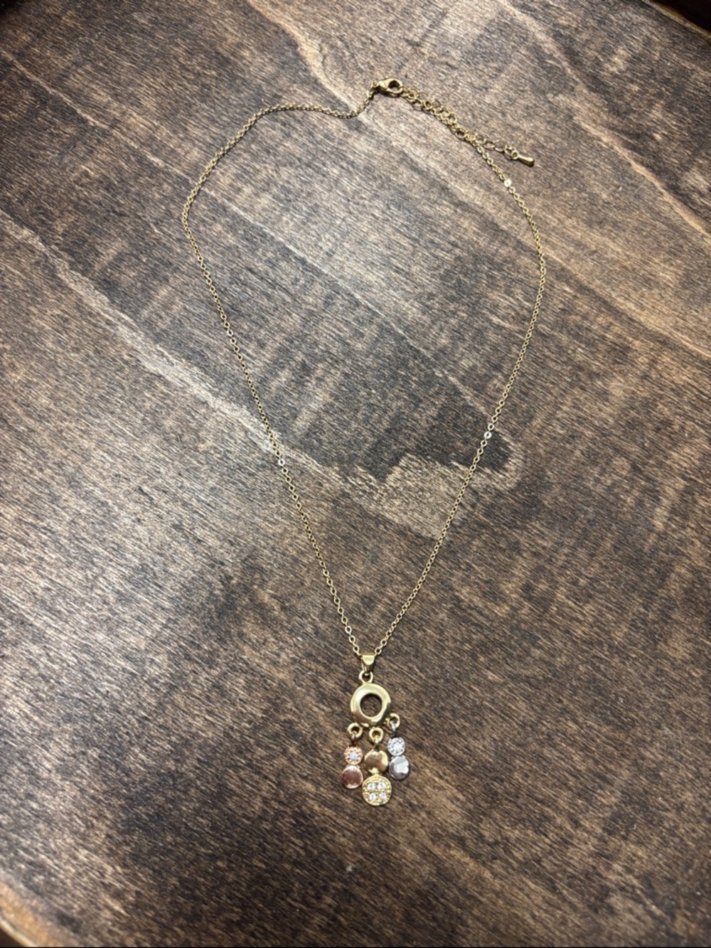 Gold Paw Charm Necklace with Multicolor Crystal Accents